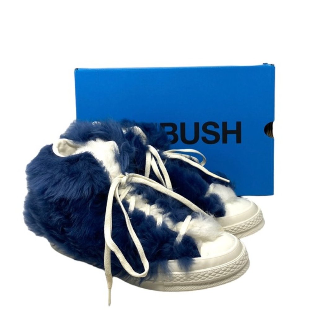 Converse Chuck 70 Fuzzy Hi Sneakers Shearling Wool Navy Blue Women Shoes 170587C - Picture 8 of 10